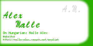 alex malle business card